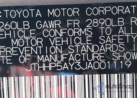 2018 Lexus Lc 500 from USA, damaged, VIN JTHHP5AY3JA001119